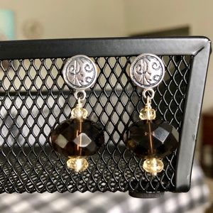 Silpada smoky quartz & citrine earrings